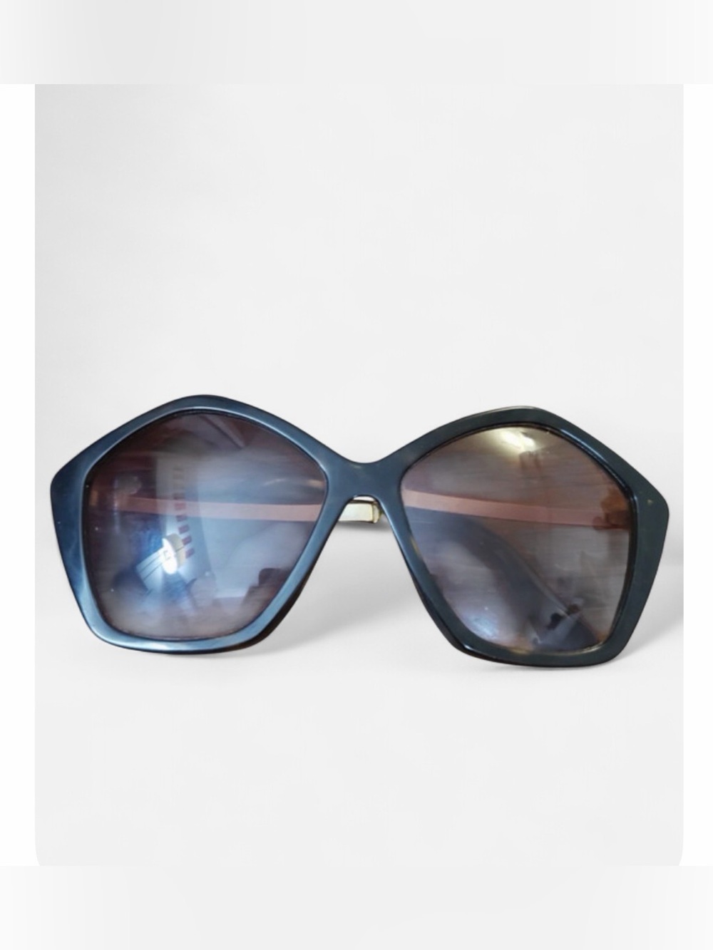Miu Miu Pentagon Sunglasses Black Brown Gradient